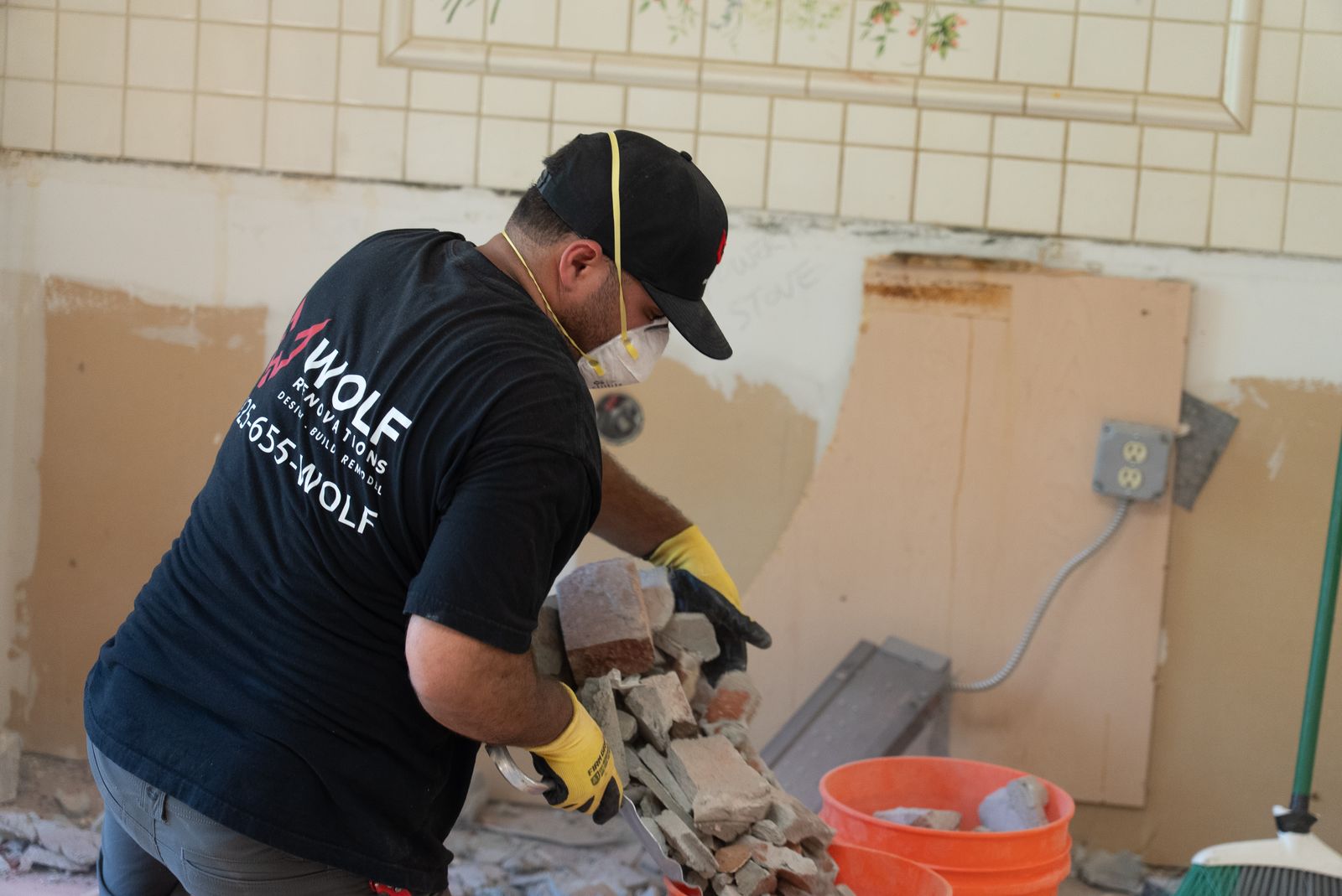 Clearing brick during demolition